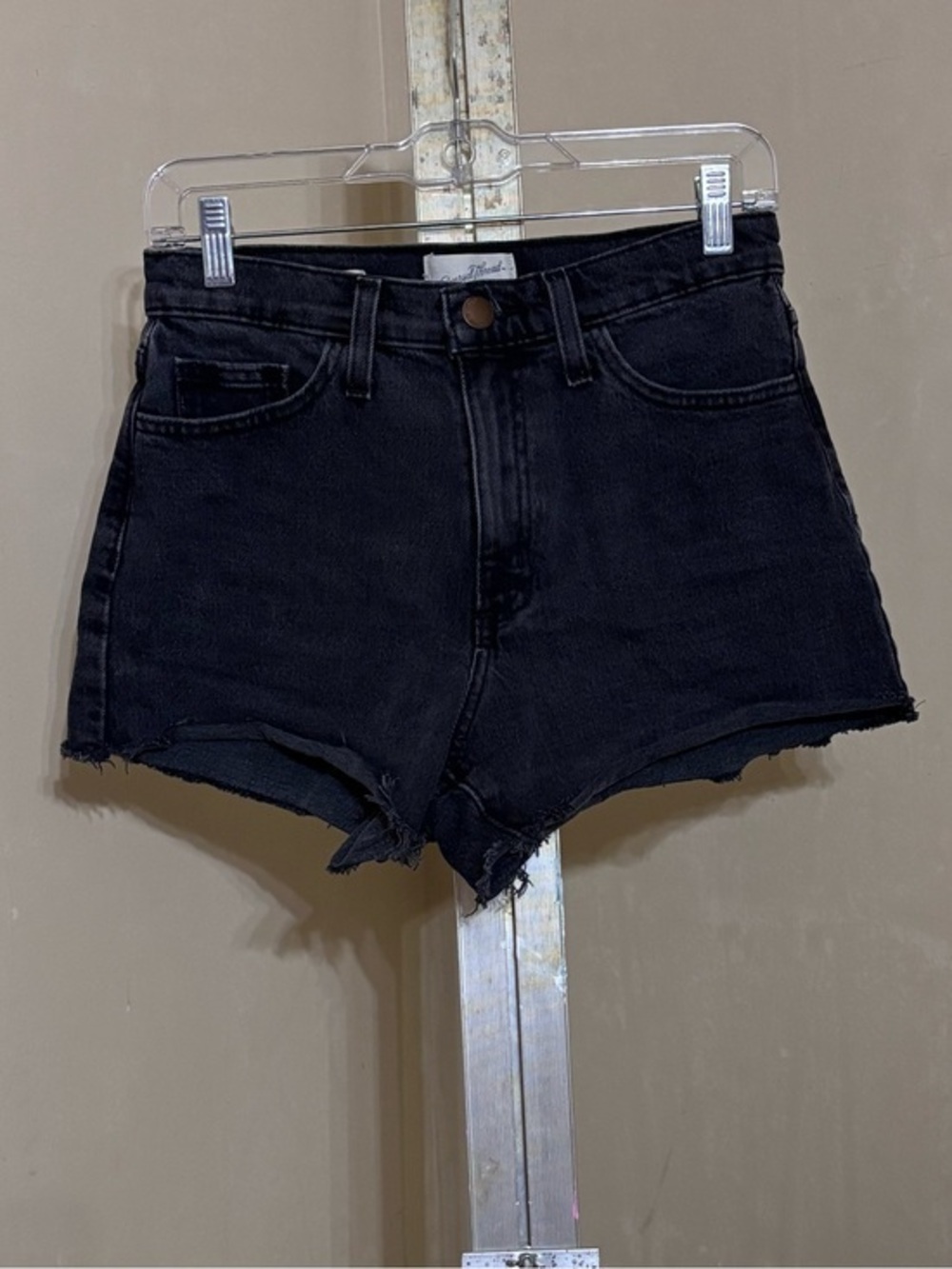 Universal Thread Black High-Rise Raw Hem Denim Shorts Sz 4 m